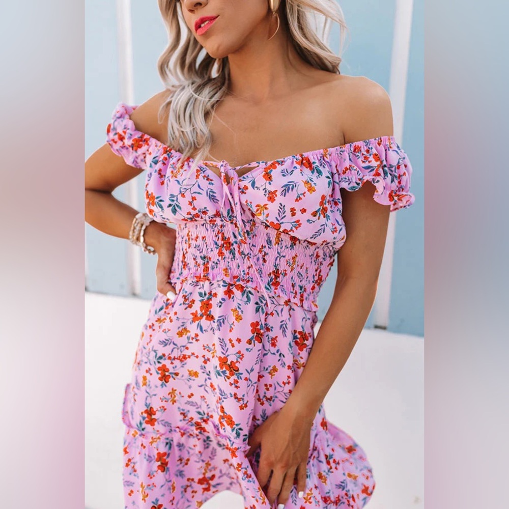 Buddy Love Floral Off-Shoulder Dress